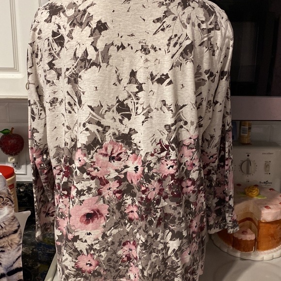 C womens Pure Jill casual long sleeve floral stretch top size XLP - Picture 2 of 3